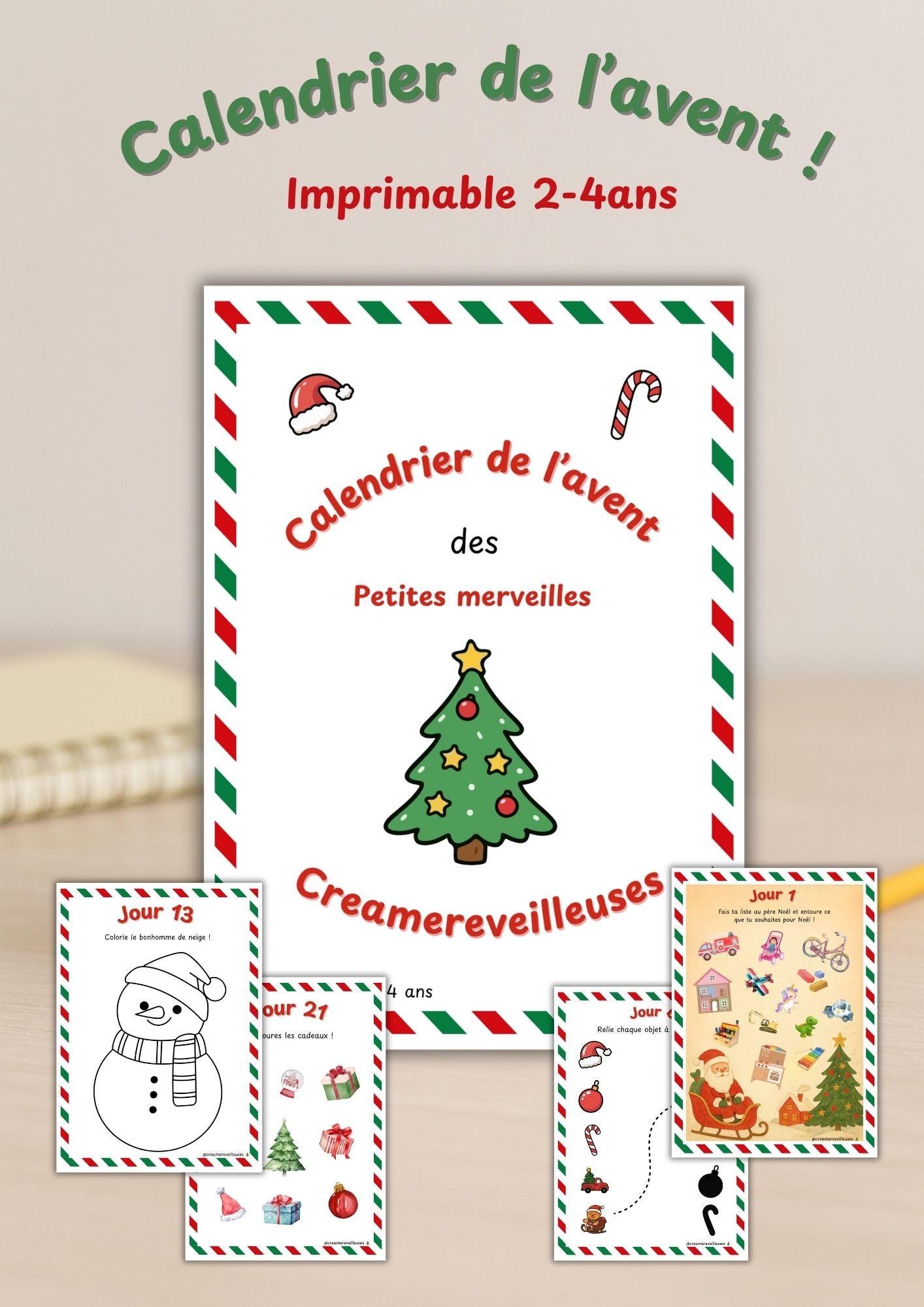 CALENDRIER DE L’AVENT DES PETITES MERVEILLES - IMPRIMABLE