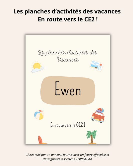 Les planches d’activités des vacances En route vers le CE2 !