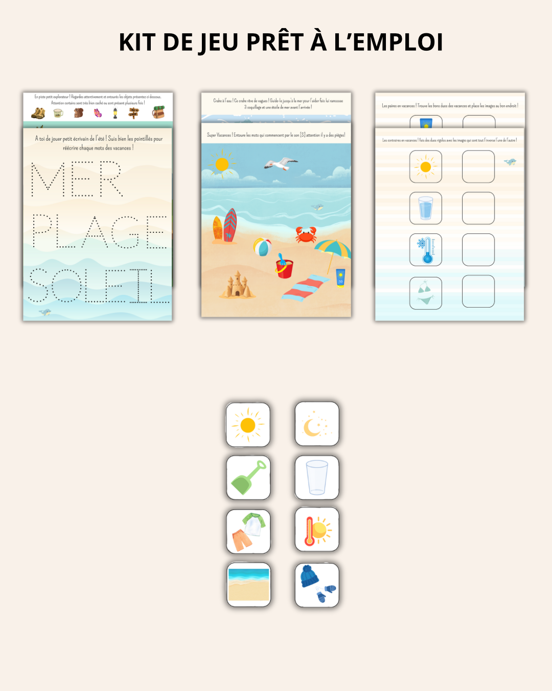 Les planches d’activités des vacances En route vers la grande section !