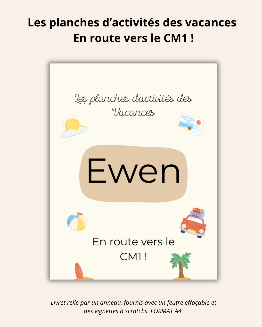 📝 Cahier de Vacances Réutilisable – En Route vers le CM1