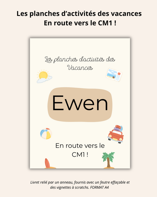 📝 Cahier de Vacances Réutilisable – En Route vers le CM1