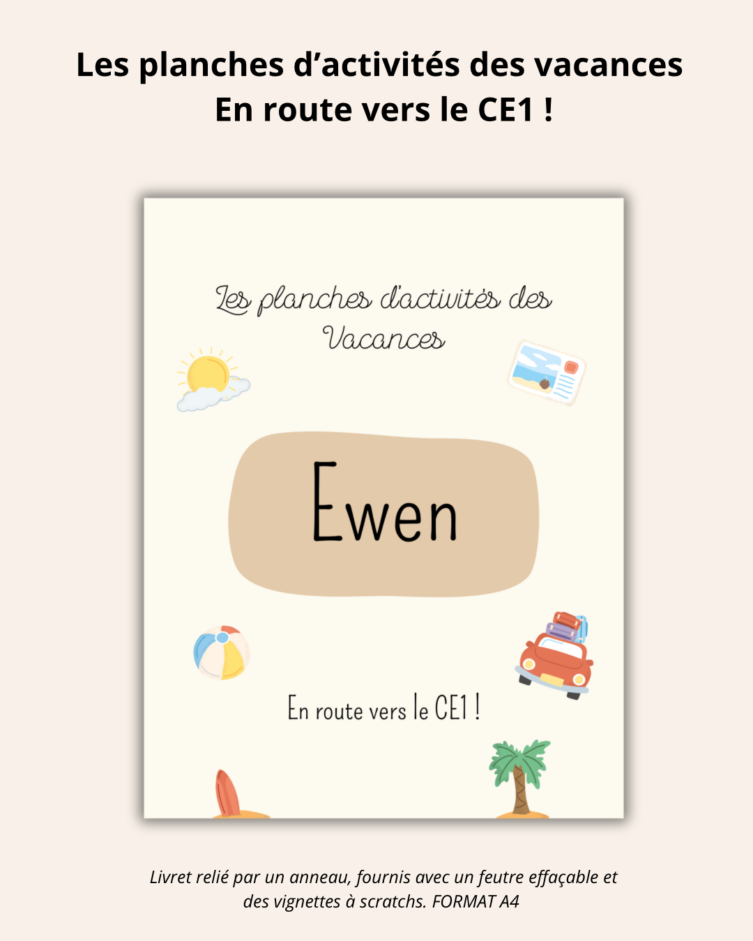 Les planches d’activités des vacances En route vers le CE1 !